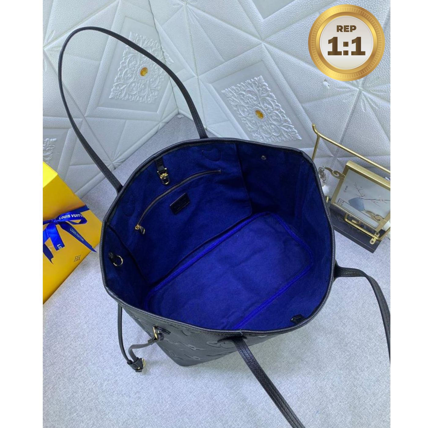 [REP 1:1] Louis Vuitton Neverfull MM Tote Bag Black For Women 12.2in/31cm